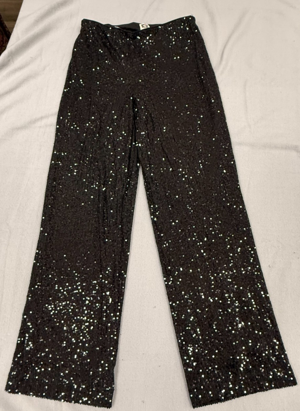 Anne Klein Macy's Wide Leg Pants Womens S Black Sequin Sparkly Party Holiday NWT